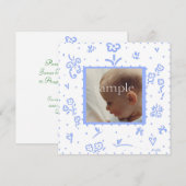 Aankondiging Bleke blauwe bloem (Voorkant / Achterkant)