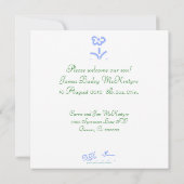 Aankondiging Bleke blauwe bloem (Achterkant)