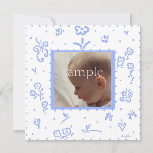 Aankondiging Bleke blauwe bloem (Voorkant)