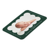 Aankondiging bosgroene moderne gescand geboorte magneet (Linkerzijde)