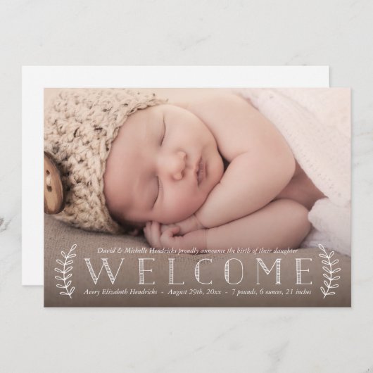 Aankondiging botanische foto van Rustic (Voorkant / Achterkant)