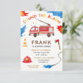 Aankondiging brandweerwagen brandweermotor (Staand voorkant)