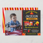 Aankondiging brandweerwagen brandweermotor (Voorkant / Achterkant)