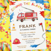 Aankondiging brandweerwagen brandweermotor