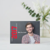 Aankondiging Briefkaart afstuderen | Red (Staand voorkant)