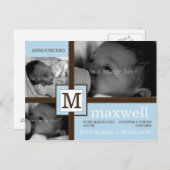 Aankondiging Brown Ribbon Baby (Voorkant / Achterkant)