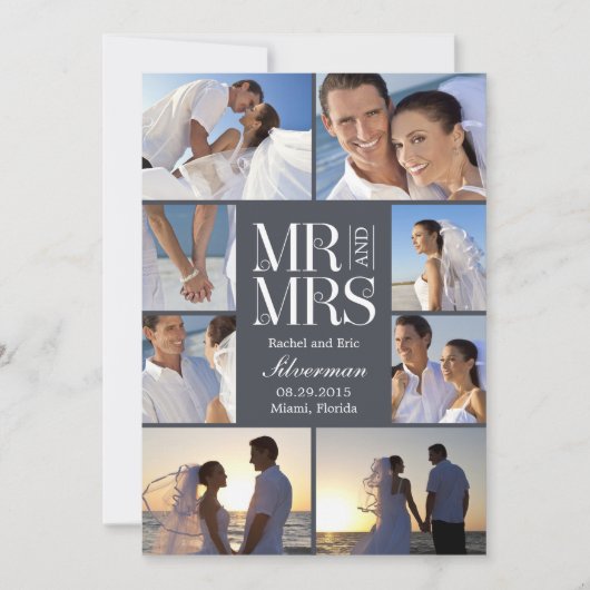 Aankondiging bruiloft bruiloft - grijs (Voorkant)