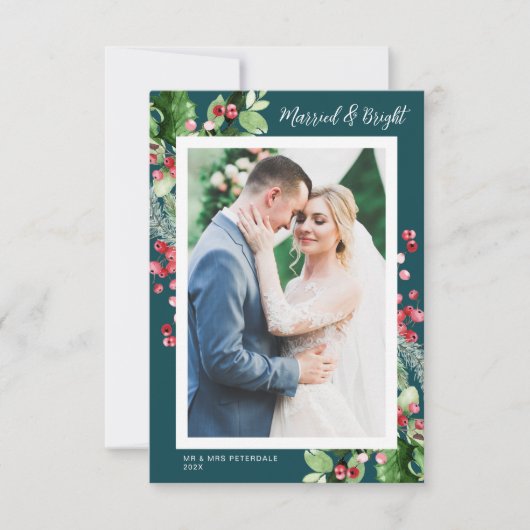 Aankondiging bruiloft foto kerstfeest (Voorkant)