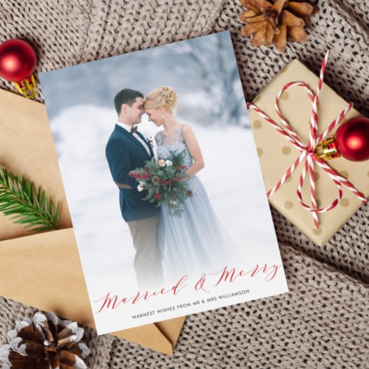 Aankondiging bruiloft foto kerstfeest