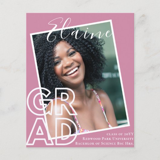 AANKONDIGING BUDGET Afstudeerfoto Bedankt Uitnodig (Voorkant)