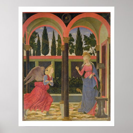 Aankondiging, c.1457 (temperatuur op het paneel) poster (Voorkant)