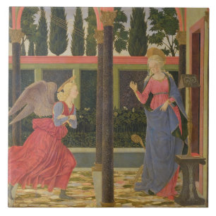 Aankondiging, c.1457 (temperatuur op het paneel) tegeltje