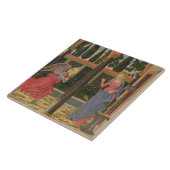 Aankondiging, c.1457 (temperatuur op het paneel) tegeltje (Zijkant)