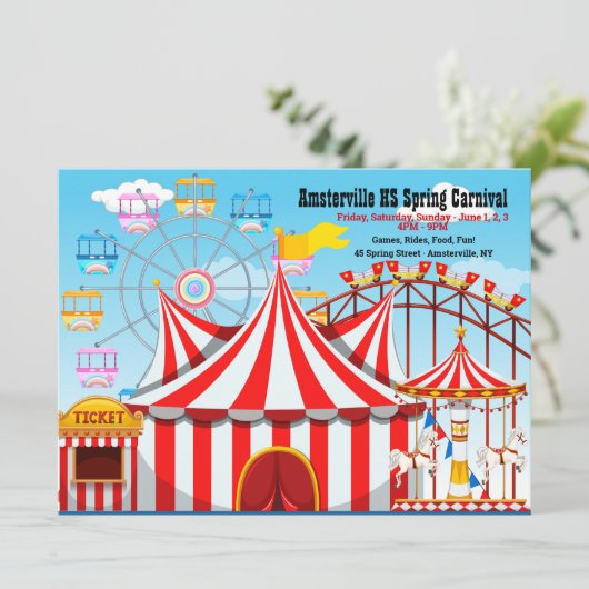 Aankondiging carnival Fairground (Staand voorkant)