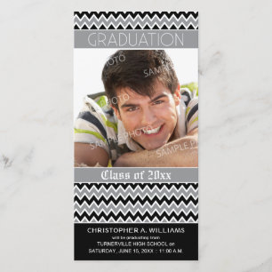 Aankondiging Chevron Pattern Afstuderen (zwart)