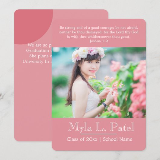 Aankondiging Christelijke Afstuderen Scriptfoto's (Voorkant / Achterkant)