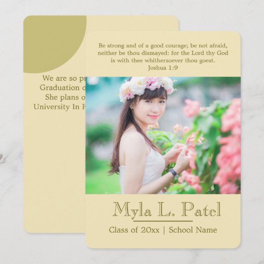 Aankondiging Christelijke Afstuderen Scriptfoto's (Voorkant / Achterkant)