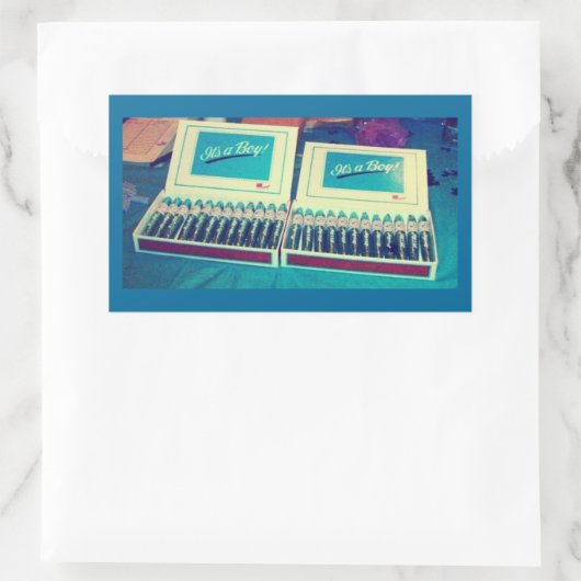 Aankondiging  Cigar Baby Boy Rechthoekige Sticker (Tas)