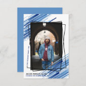 Aankondiging Cool Blue Abstract Photo Afstuderen (Voorkant / Achterkant)
