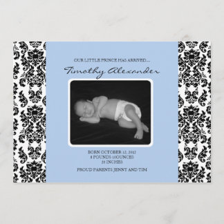 Aankondiging Damask Blue Birth