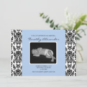 Aankondiging Damask Blue Birth (Staand voorkant)