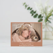 Aankondiging Dank je bericht na Baby Briefkaart (Staand voorkant)