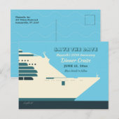 Aankondiging diner cruise "Save the Date" Briefkaart (Voorkant / Achterkant)