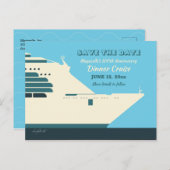 Aankondiging dinercruise "Save the Date" Briefkaart (Voorkant / Achterkant)