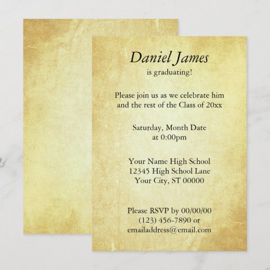 Aankondiging document papier (Voorkant / Achterkant)