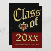 Aankondiging donkerrood Afstuderen (Voorkant / Achterkant)