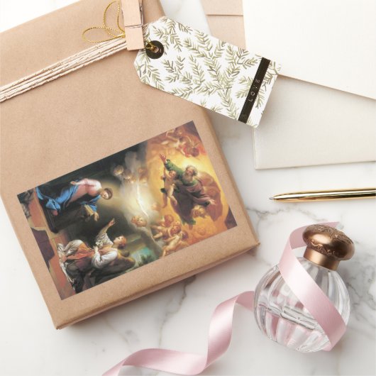 Aankondiging door Anton Raphael Mengs Rechthoekige Sticker (Geschenken)