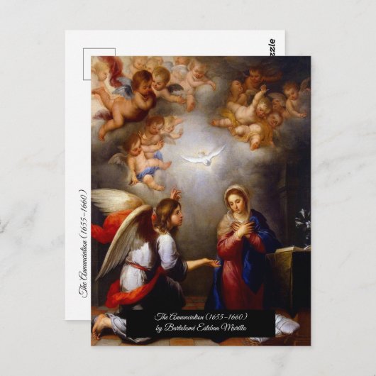 Aankondiging door Bartolomé Esteban Murillo Briefkaart (Voorkant / Achterkant)