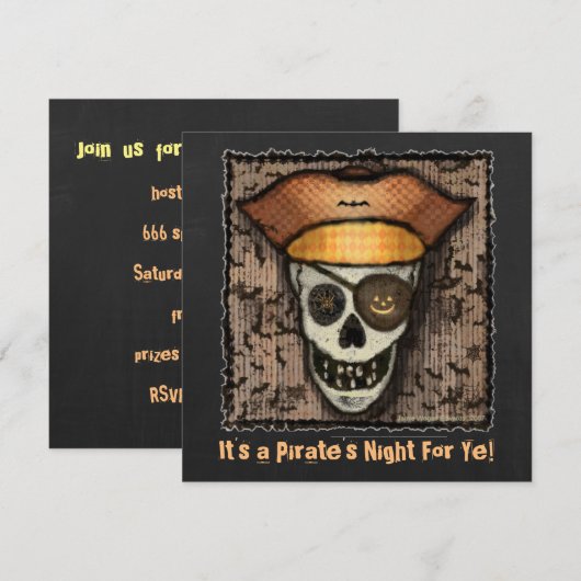 Aankondiging door douane-piraat Skull Halloween Pa (Voorkant / Achterkant)