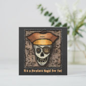 Aankondiging door douane-piraat Skull Halloween Pa (Staand voorkant)