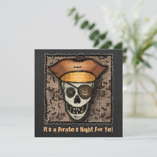 Aankondiging door douane-piraat Skull Halloween Pa (Staand voorkant)