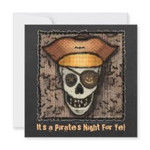 Aankondiging door douane-piraat Skull Halloween Pa