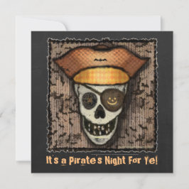 Aankondiging door douane-piraat Skull Halloween Pa