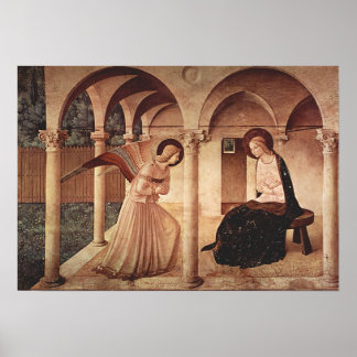 Aankondiging (door Fra Angelico) Poster
