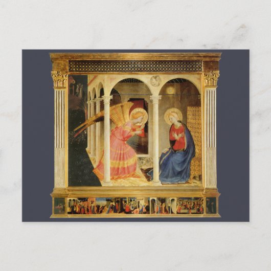 Aankondiging door Fra Angelico, Renaissance Fine A Briefkaart (Voorkant)