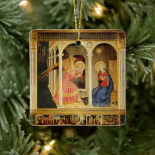 Aankondiging door Fra Angelico, Renaissance Fine A Keramisch Ornament
