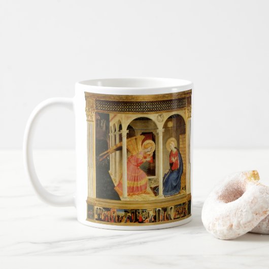 Aankondiging door Fra Angelico, Renaissance Fine A Koffiemok (Met donut)
