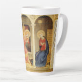 Aankondiging door Fra Angelico, Renaissance Fine A Latte Mok (Rechterhoek)