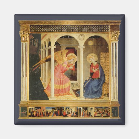 Aankondiging door Fra Angelico, Renaissance Fine A Magneet (Voorkant)