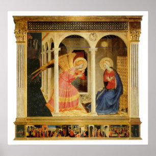 Aankondiging door Fra Angelico, Renaissance Fine A Poster