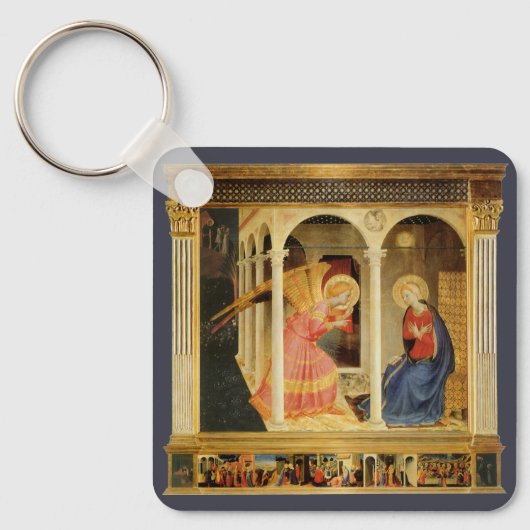 Aankondiging door Fra Angelico, Renaissance Fine A Sleutelhanger (Voorkant)