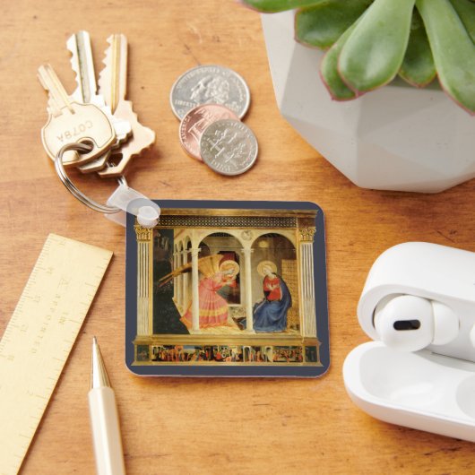 Aankondiging door Fra Angelico, Renaissance Fine A Sleutelhanger (Bureau)
