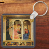 Aankondiging door Fra Angelico, Renaissance Fine A Sleutelhanger (Achterkant)