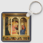 Aankondiging door Fra Angelico, Renaissance Fine A Sleutelhanger (Achterkant)