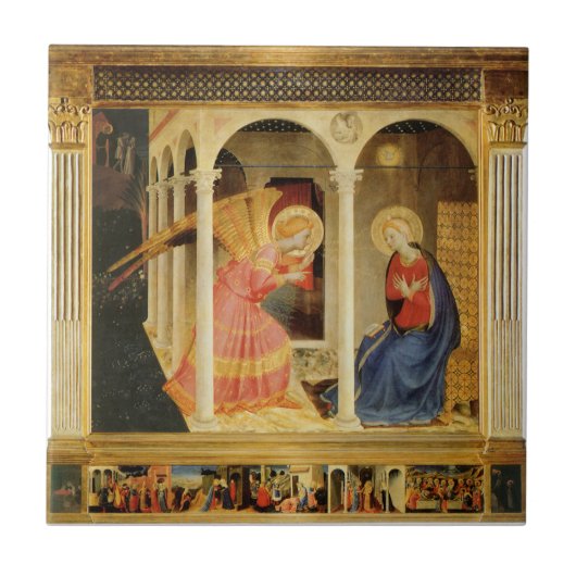 Aankondiging door Fra Angelico, Renaissance Fine A Tegeltje (Voorkant)