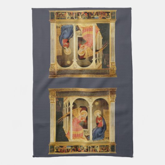 Aankondiging door Fra Angelico, Renaissance Fine A Theedoek (Verticaal)
